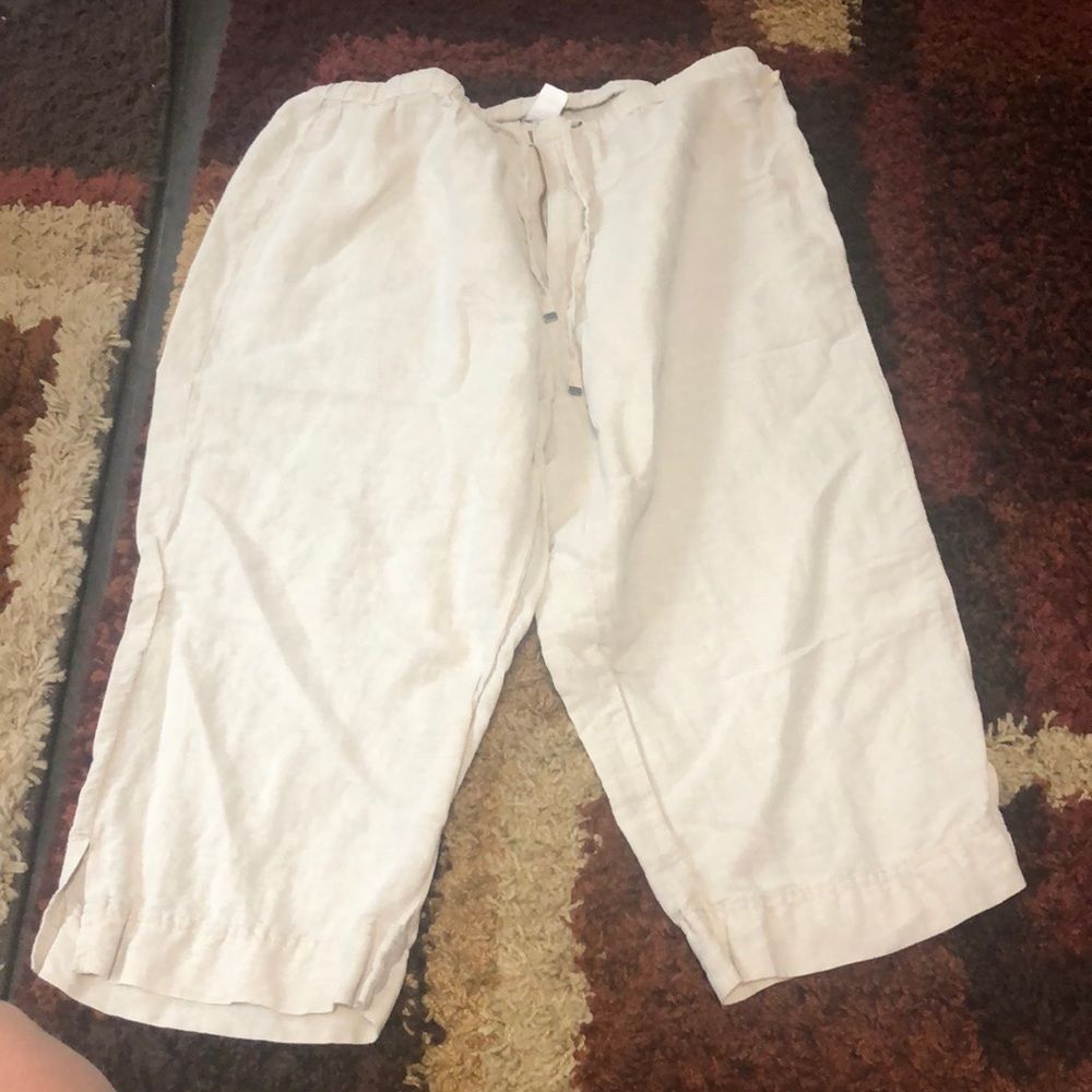 Liz Claiborne size 16 Beige pants capris zipper